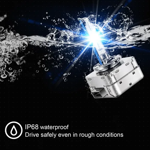 Vista 6 de WinPower D1S foco de faro delantero de xenón HID, 8000K azul hielo blanco 35W, base de cánulas de metal, haz alto y bajo, luces de repuesto, paquete