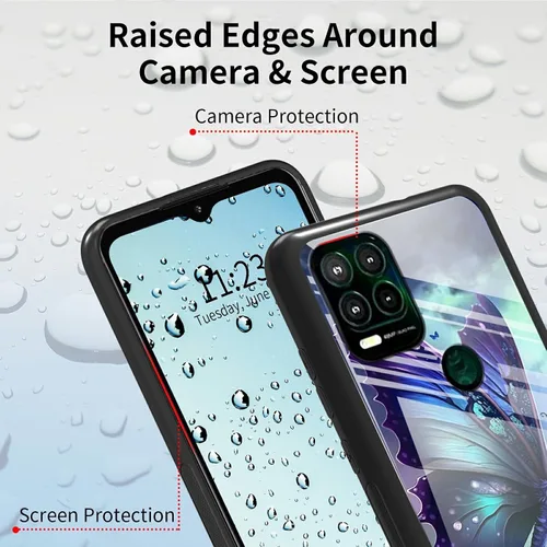 Vista 383 de Funda para Motorola Moto G Stylus 5G 2021 de vidrio templado, funda negra con diseño de mujer negra africana para mujeres y hombres, antiarañazos, a