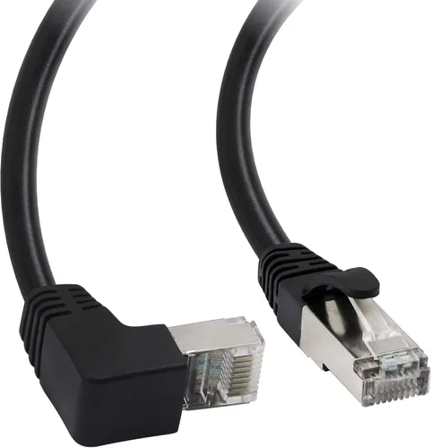 Vista 6 de Cable Ethernet Cat5, RJ45 macho a macho de 90 grados, cable de conexión de red de Internet LAN para PC, router, módem, impresora, Xbox, PS4-1.5 pies
