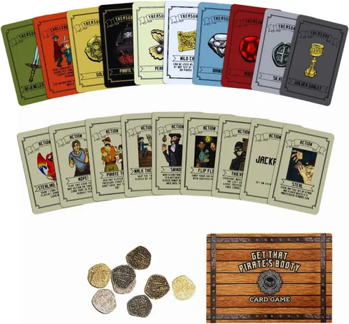 Vista 7 de Get That Pirate's Booty - Juego de cartas divertido para 2 a 6 jugadores, para adultos, adolescentes y niños, un divertido juego temático de pirata