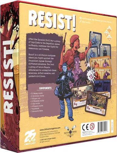 Vista 5 de 25th Century Games Resist!, Juego de estrategia temático de guerra histórica solo Spanish Maquis Resistance Game with Tactical Deck Management