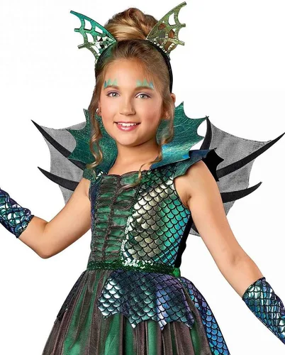 Vista 2 de Seasons Direct Halloween Disfraz de dragón de lujo para niñas