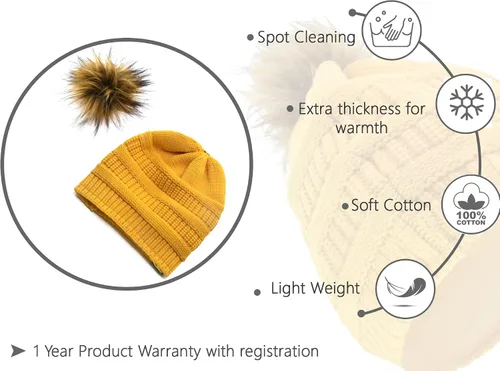 Vista 6 de Beautifully Warm Womens Winter Hat Slouchy Beanie Satin Lined Hat for Women