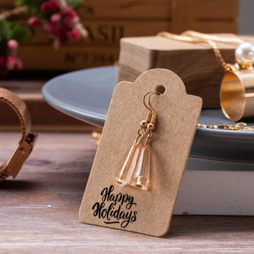 Vista 7 de Homum 200 etiquetas de regalo de alta calidad con 200 cuerdas de yute natural de doble cara, etiquetas de joyería con cuerda para boda, Navidad, Día