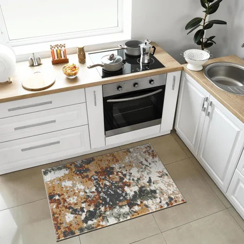 Vista 75 de Keen Home Design Alfombras de Área - 2x3 Que No Se Desprenden, Alfombras Abstractas para Cocina, Sala de Estar, Dormitorio, Comedor, Entrada Negro