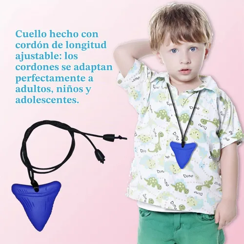 Vista 4 de Collares masticables para niños sensoriales, 6 piezas de collar masticable para niños y niñas para masticar morder y dentición, collares masticables