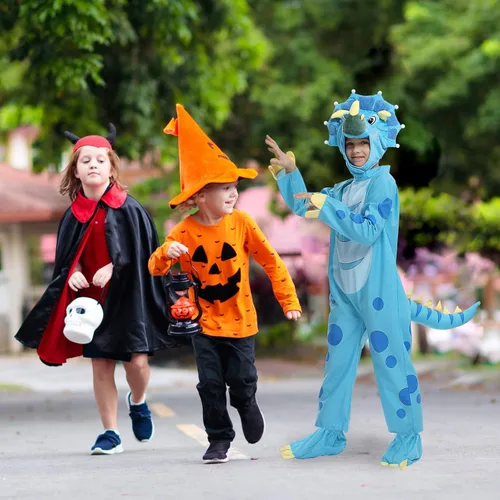Vista 6 de Dinosaur Costume for Kids Halloween Costumes for Toddlers Boys Girls Triceratops Costumes for Trick or Treating