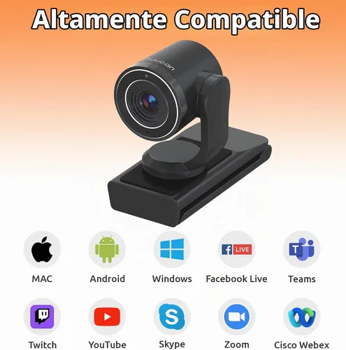 Vista 6 de TOUCAN Cámara web 1080P con micrófono, cámara de transmisión FHD con 1080P/60fps, protección de privacidad Plug and Play, cámara web ultra compacta