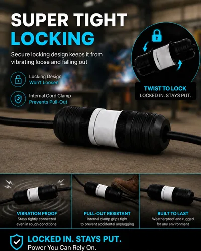 Vista 6 de Paquete de 1 enchufe de bloqueo NEMA L14‑30P de 30 amperios macho 30A 250V Twist Lock L14‑30, enchufe de grado industrial de 3 polos de 4 cables