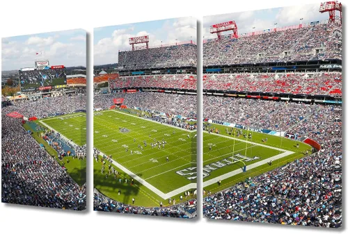Vista 57 de TUMOVO MetLife Stadium - Decoración de pared de Nueva York, 3 piezas, lienzo, arte de pared para decoración del hogar, juegos de fútbol americano