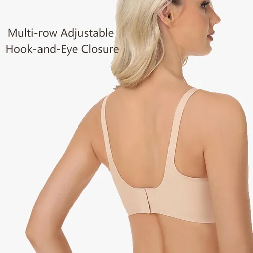 Vista 4 de Gailife Bralettes de malla para mujer, sin varillas, sin varillas, con realce de realce y realce para mujer, con soporte y extensor de brasier
