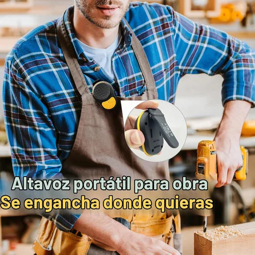 Vista 3 de Altavoz Bluetooth Portátil Clip On, Pequeño Altavoz Portátil, Mini Altavoz Bluetooth Impermeable con Micrófono para Ejercicios de Carrera hasta 24H