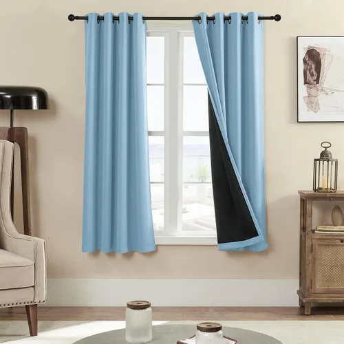 Vista 70 de Rutterllow - Cortinas 100% opacas, paneles de cortina con ojales, aislamiento térmico y bloqueo de luz para habitación y sala de estar