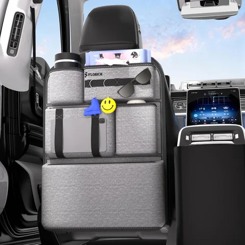 Vista 11 de FLORICH Organizador de Almacenamiento para Coche Entre Asientos, Organizador de Asiento de Cuero con Soporte para Bolso Entre Asientos, Consolas