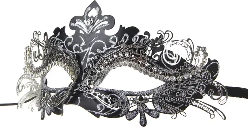 Vista 5 de IETANG - Antifaces venecianos para parejas, baile de máscaras, accesorios de disfraz o fiesta, 1 par
