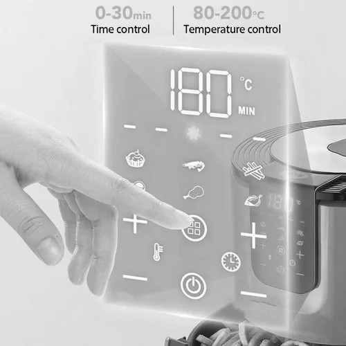 Vista 4 de Freidora de aire eléctrica Emeril, freidora de aire inteligente para el hogar, freidora eléctrica multifuncional de gran capacidad de 3.5 L, máquina