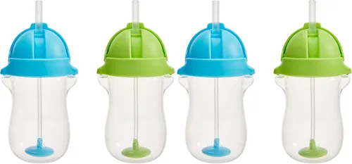 Vista 11 de Munchkin Vasos de pajita con peso para niños pequeños con tapa de clic, 10 onzas, paquete de 2, azul/verde