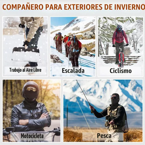 Vista 7 de Pasamontañas de esquí para hombres y mujeres, máscara térmica de invierno Negro