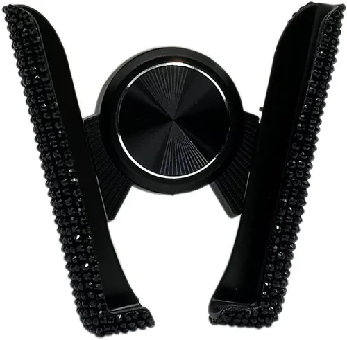 Vista 2 de SUNCARACCL Bling - Soporte de teléfono para automóvil, 360 grados, ajustable, de cristal, soporte de teléfono para salpicadero, parabrisas y Negro