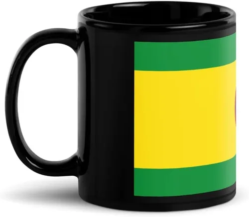 Vista 2 de Bandera de Bucaramanga Santander - Taza de café de cerámica negra