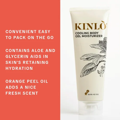 Vista 4 de Kinlo Gel hidratante refrescante Loción corporal hidratante de aloe glicerina mentol mandarina Cuidado de la piel de propiedad negra Gel