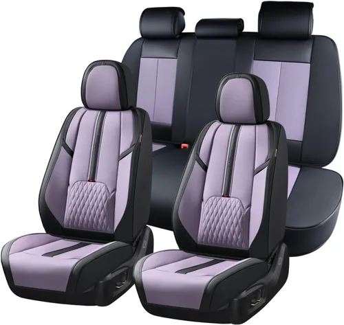 Vista 17 de Coverado Funda de asiento de automóvil, funda de asiento delantero para automóvil, protector de asiento de automóvil de cuero impermeable, fundas
