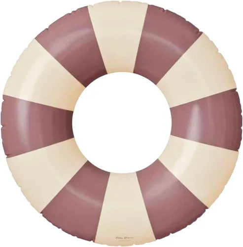 Vista 16 de Petites Pommes Flotador de piscina a rayas para niños y niños pequeños, tubo interior duradero, diseño de rayas clásico impreso a mano, dona