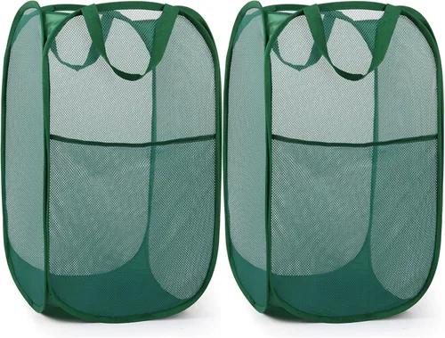 Vista 8 de Cestas plegables duraderas para lavandería, cesta desplegable resistente a desgarros para lavandería, cesta de ropa plegable con asas de transporte