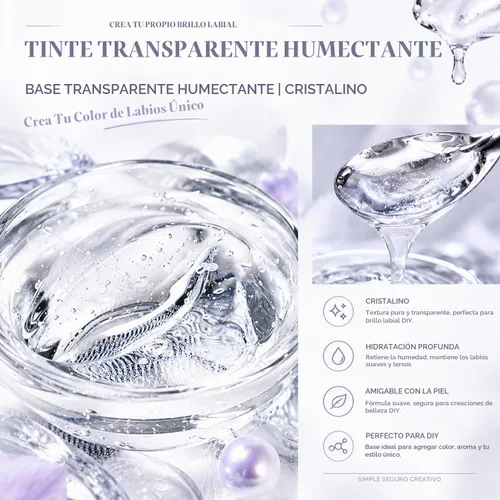 Vista 4 de 2 unidades hidratan el brillo de labios transparente, material base