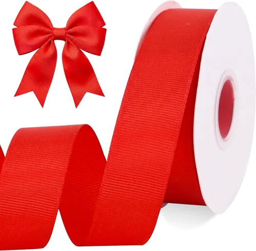 Vista 7 de TONIFUL 4 Rolls 3/8 Inch Christmas Grosgrain Ribbon Gift Wrapping Ribbon Christmas set