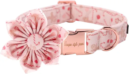 Vista 11 de Collar de perro de Halloween de estilo único con arco de flores de Unique Style Paws, collar de calabaza de algodón para perros pequeños, medianos