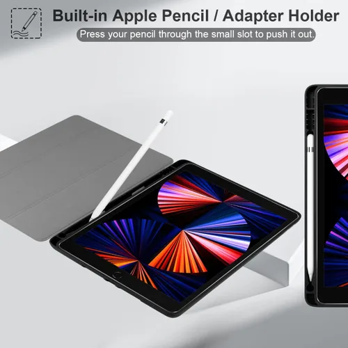Vista 4 de DONGKE Funda compatible con iPad de 10.2 pulgadas 2021 2020 2019 iPad de 9ª/8ª/7ª generación con soporte para lápices, funda protectora delgada