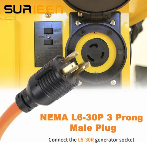 Vista 5 de NEMA L6-30P a 6-50R Generador a Soldador Adaptador Enchufe 1.5FT