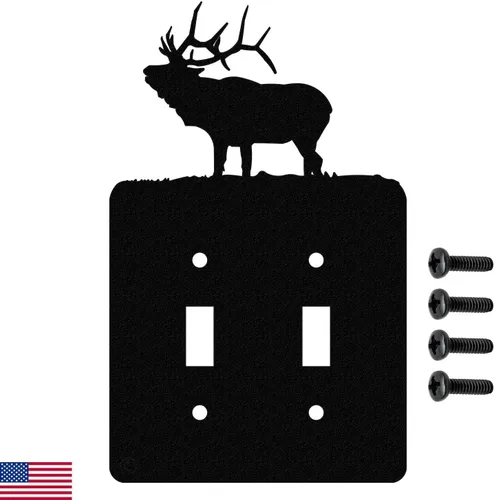Vista 9 de Solitary Elk - Placa de pared dúplex individual (potencia única, negro)