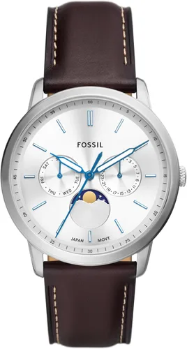 Vista 23 de Fossil Neutra - Reloj cronógrafo de cuarzo de acero inoxidable y cuero para hombre Pulsera negra/marrón