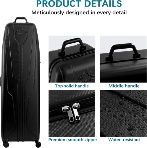Vista 4 de UNIHIMAL Funda rígida para viajes de golf, funda de viaje de golf, máxima protección, impermeable y duradera, especialmente diseñada para palos