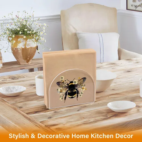 Vista 5 de Servilletero de abeja para mesa, dispensadores de servilletas de tejido acrílico, servilleteros de cóctel para cocina, mesa de comedor, bar