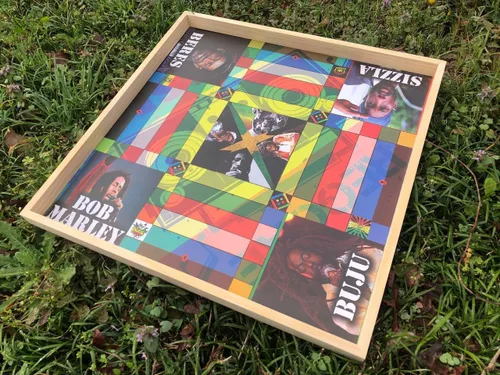 Vista 5 de Jamaican Ludo Reggae Legends Edition - Juego de mesa de gran tamaño de 24 x 24 pulgadas Juego familiar único para adultos y amigos Regalo