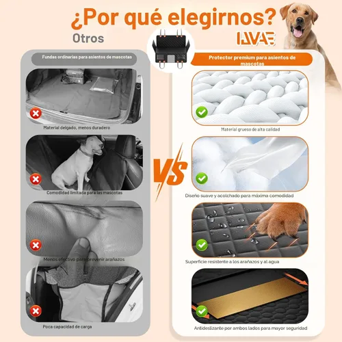 Vista 4 de IJVAE Funda de asiento para perro para asiento trasero, extensor de asiento trasero duro con capacidad para 500 libras, hamaca impermeable y Negro