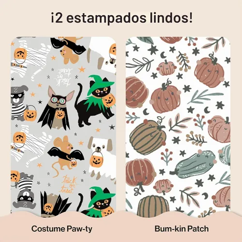 Vista 2 de The Honest Company Diapers, Fall '25 Seasonal Prints, Size 4, 54 Count Parche Bum-kin + Costume Paw-ty