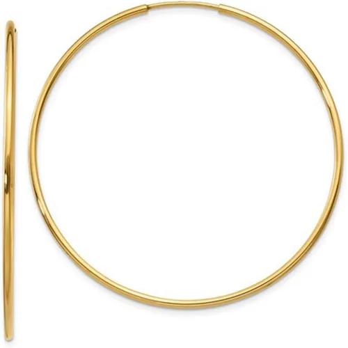 Vista 11 de Aretes de aro infinito de oro de 14k, tubo de 1,25 mm de grosor