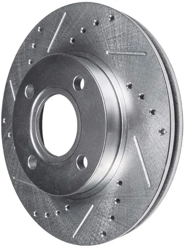 Vista 26 de Detroit Axle - Rotores de freno delanteros perforados y ranurados + repuesto de pinza de freno lateral del conductor para Honda Odyssey Acura MDX