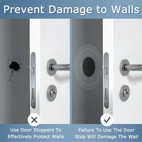 Vista 4 de Topes de Puerta Protector de Pared Protector Amortiguador Pomo de Puerta Parachoques de Manija de Puerta Silenciador Autoadhesivo Almohadilla