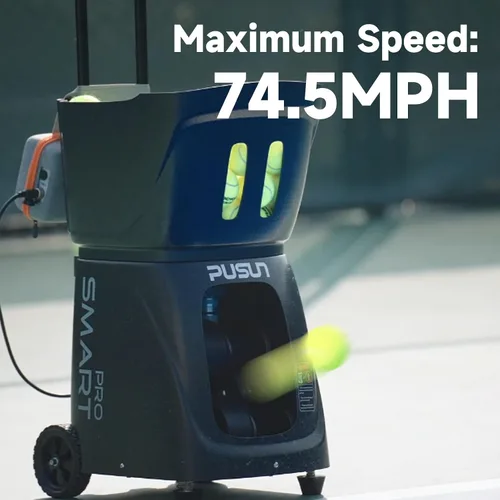 Vista 4 de PT-Smart Pro - Máquina de pelotas de tenis, lanzador de pelotas de tenis de pádel con control de aplicación/control remoto/iWatch, capacidad de 115