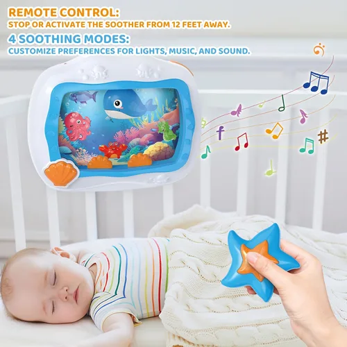 Vista 2 de Juguete musical para dormir para bebés con sonidos ligeros y relajantes Azul