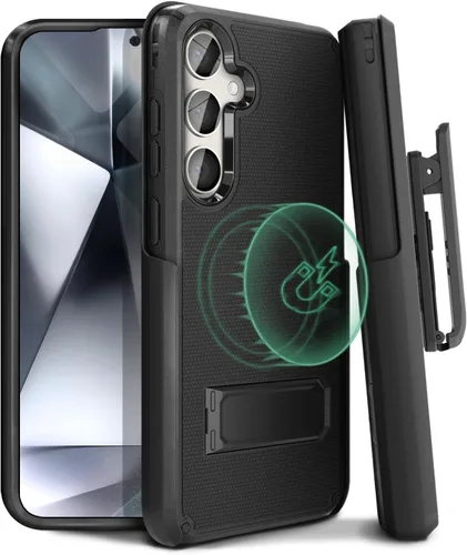 Vista 10 de MOTIVE - Funda para Samsung Galaxy S25 Plus con clip para cinturón y soporte, 6.7 pulgadas Case & Holster, MagSafe compatible, built-in Kickstand