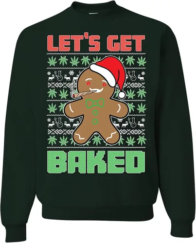 Vista 33 de wild custom apparel Suéter feo de Navidad a la moda más reciente de la colección 3 sudadera de cuello redondo Negro