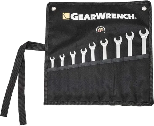 Vista 4 de GEARWRENCH Juego de llaves métricas combinadas de patrón largo con rollo de herramientas de 9 piezas, 12 puntos - 81932