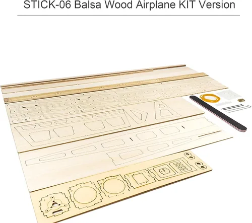 Vista 6 de mewmewcat Rc Avión, Dancing Hobby R03 STICK-06 Avión 22.835 in Pan Balsa Madera Aviones DIY Juguete Volador para Adultos al Aire Libre Kit Versión