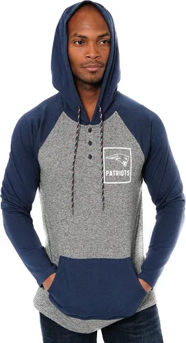 Vista 28 de Ultra Game - Sudadera con capucha de vellón para hombre con cuello Henley de la NFL Negro